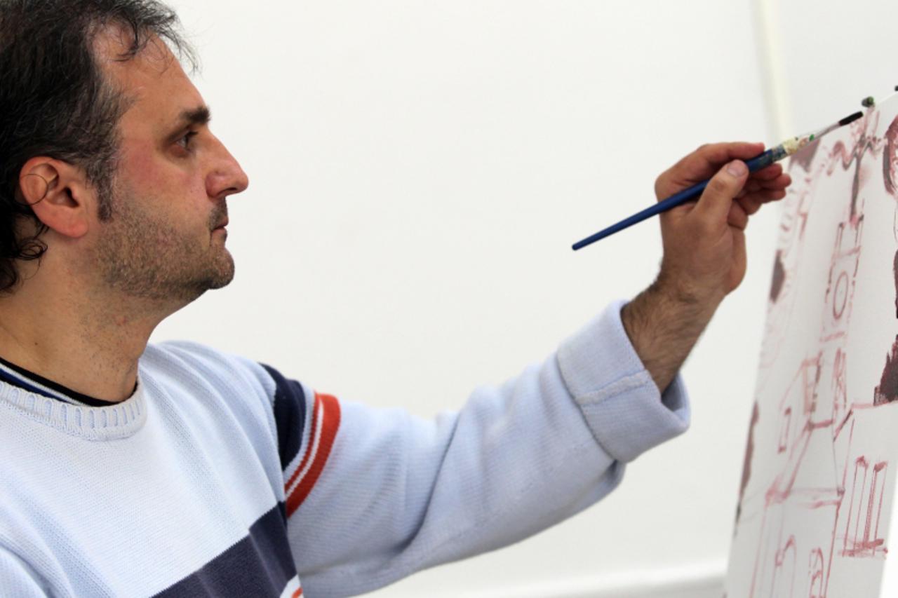 '13.04.2010., Likovna kolonija u Zadru okupila je umjetnike iz nekoliko europskih zemalja. Sredstva od njihove prodaje bit ce utrosena za obnovu srednjovjekovne crkve u Banju. Photo: Filip Brala/PIXSE