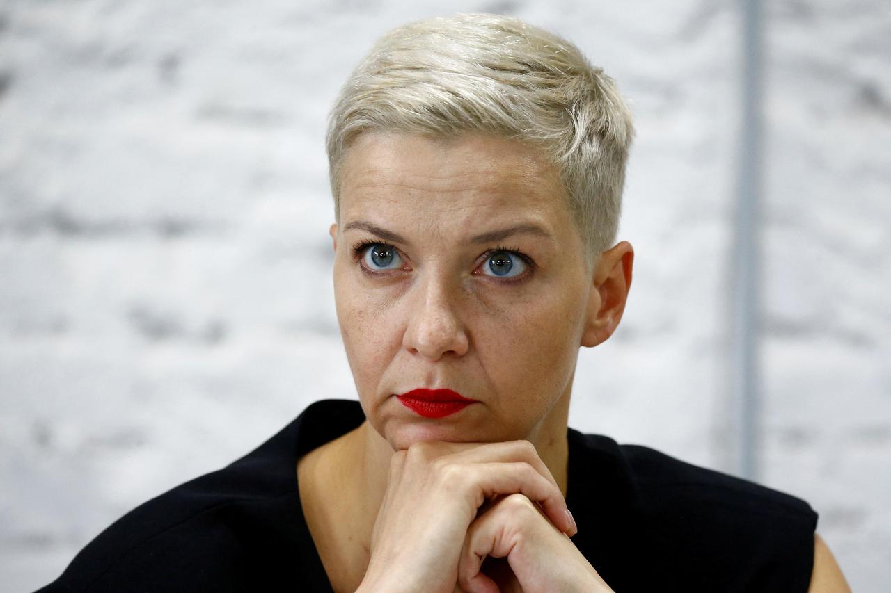 FILE PHOTO: Belarusian protest leader Maria Kolesnikova attends a news conference in Minsk, Belarus