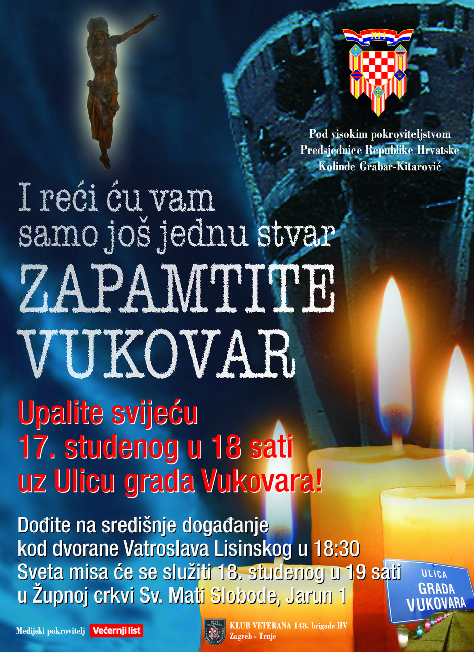 Program obilježavanja Dana sjećanja na žrtvu Vukovara u Zagrebu