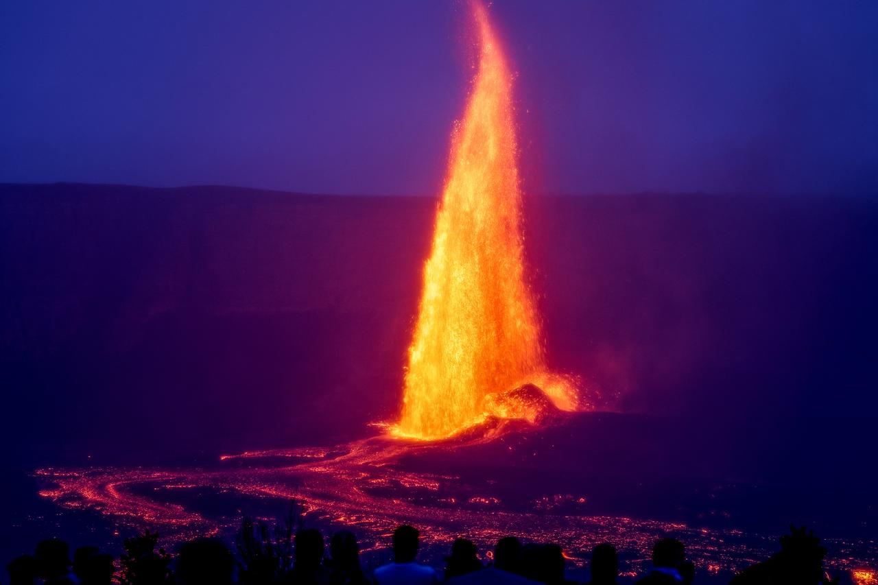 Lava erupts at the Kilauea volcano in Hawaii