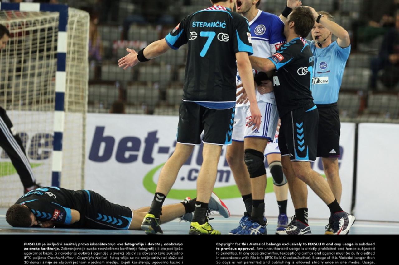 '09.02.2013., Arena Zagreb, Zagreb - Liga prvaka, 8. kolo, CO Zagreb - Dinamo Minsk. Stipe Mandalinic.  Photo: Dalibor Urukalovic/PIXSELL'