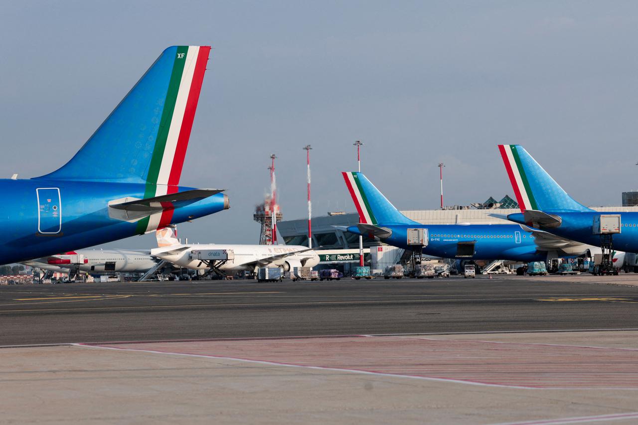 FILE PHOTO: ITA Airways aircraft at Fiumicino airport