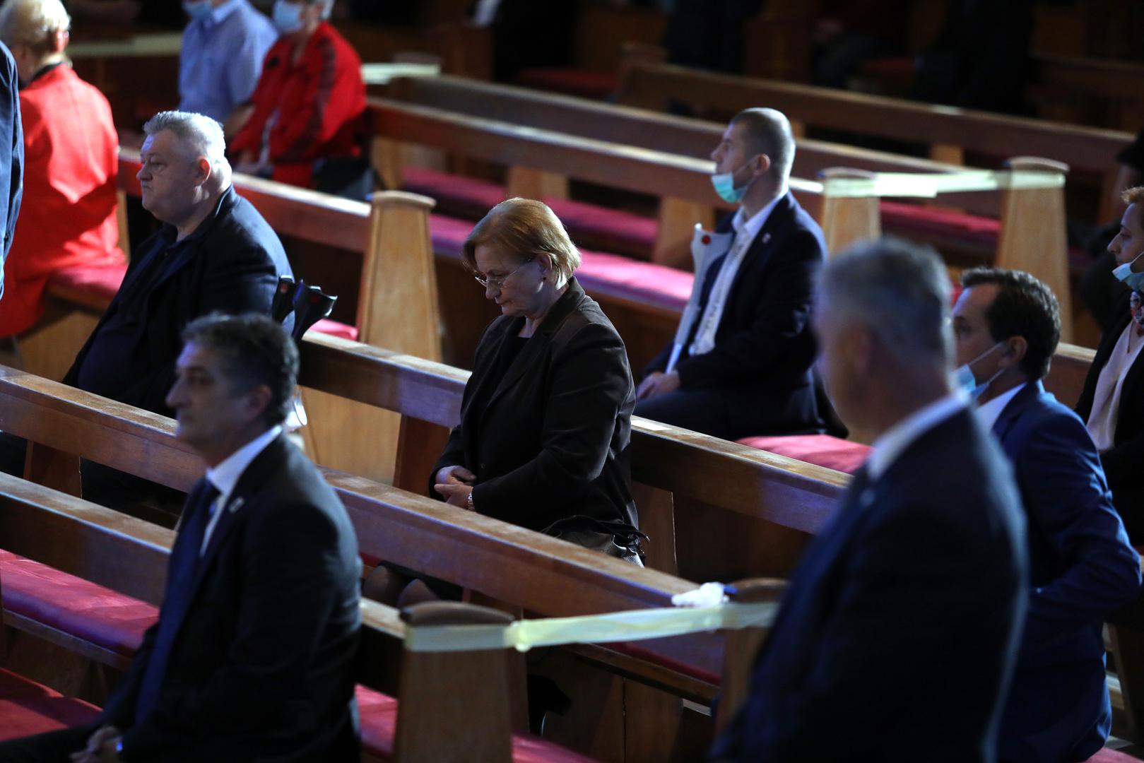 02.05.2020. Zagreb - U crkvi Sveta Mati Slobode odrzana je misa prema uputama Hrvatskog zavoda za javno zdravstvo Photo:Borna Filic/PIXSELL