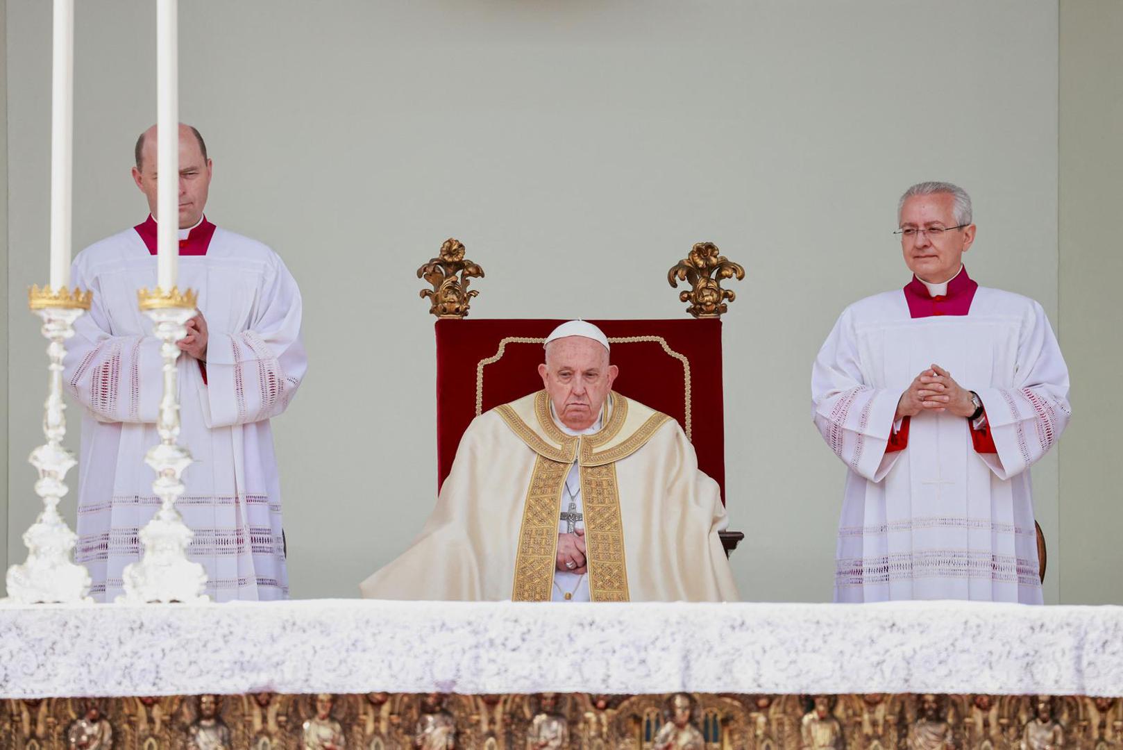 Pope Francis celebrates the Holy Mass, in Venice, Italy, April 28, 2024. REUTERS/Yara Nardi Photo: YARA NARDI/REUTERS