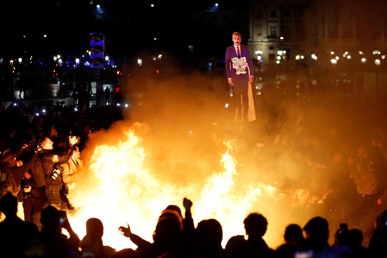 Anti-pension bill protest in Paris