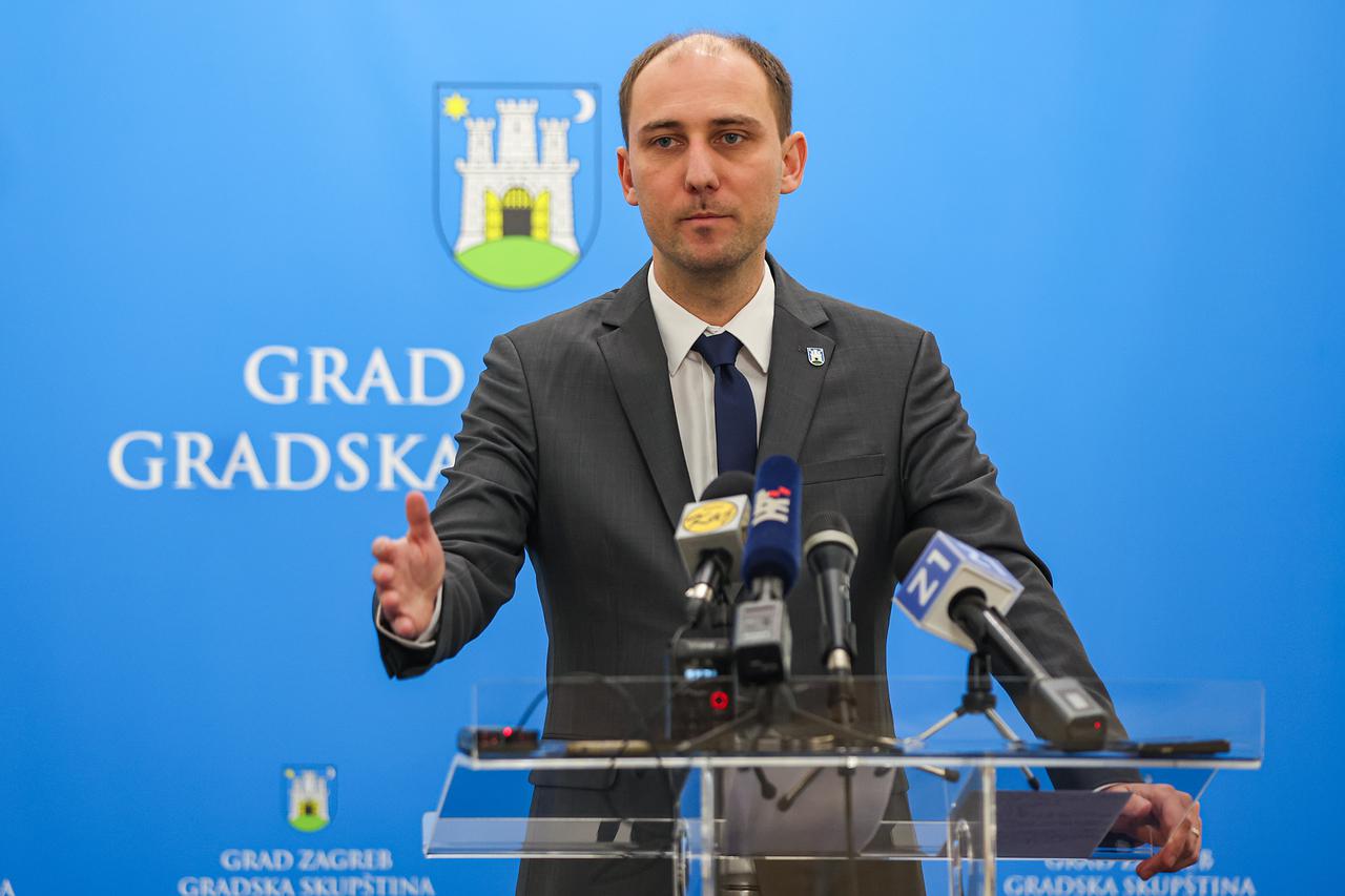 Predsjednik Gradske skupštine Grada Zagreba Matej Mišić održao je konferenciju za medije