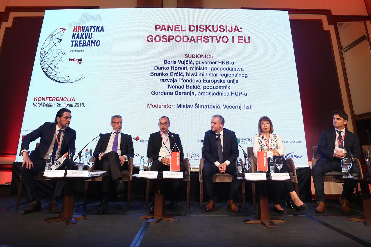 Zagreb: Konferencija Hrvatska kakvu trebamo, 5 godina u EU, panel diskusija: Gospodarstvo i EU