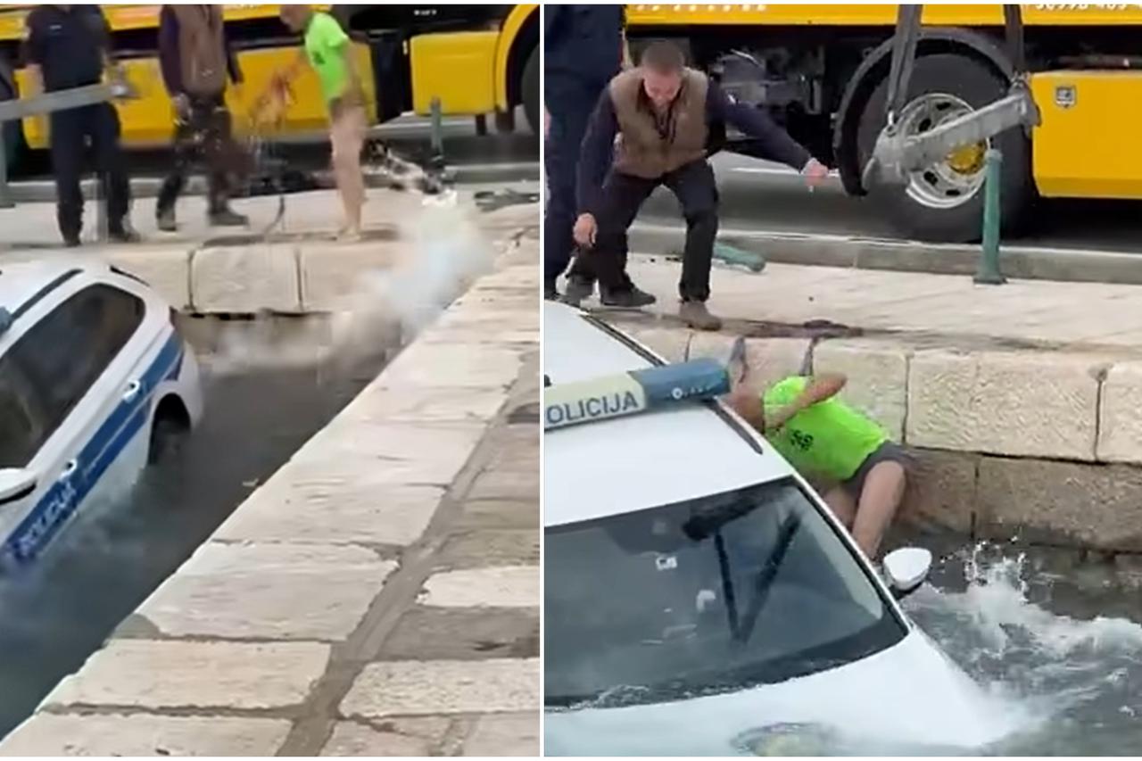 Policijski auto u moru
