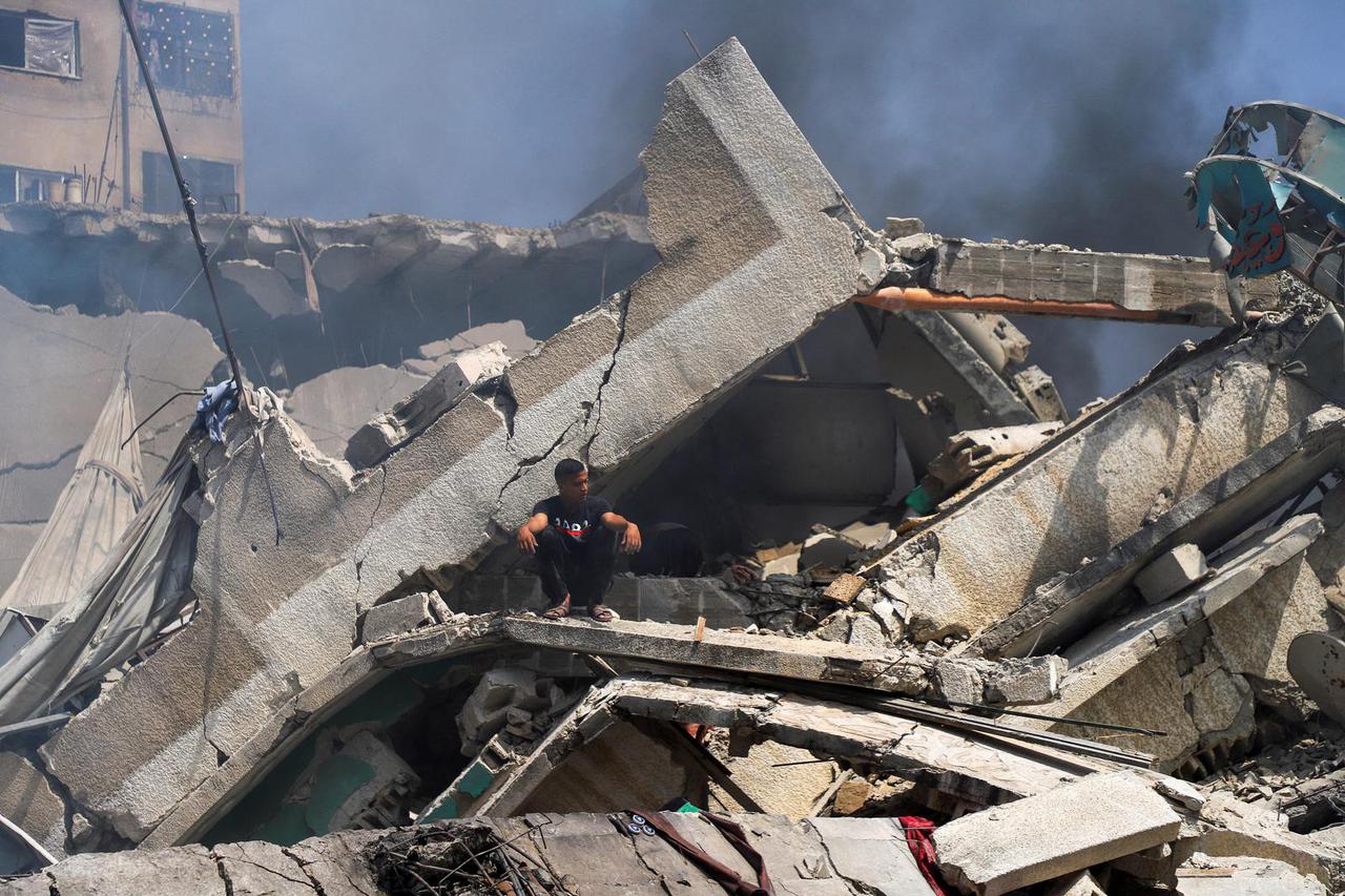Aftermath of Israeli strikes on residential buildings, in Gaza City