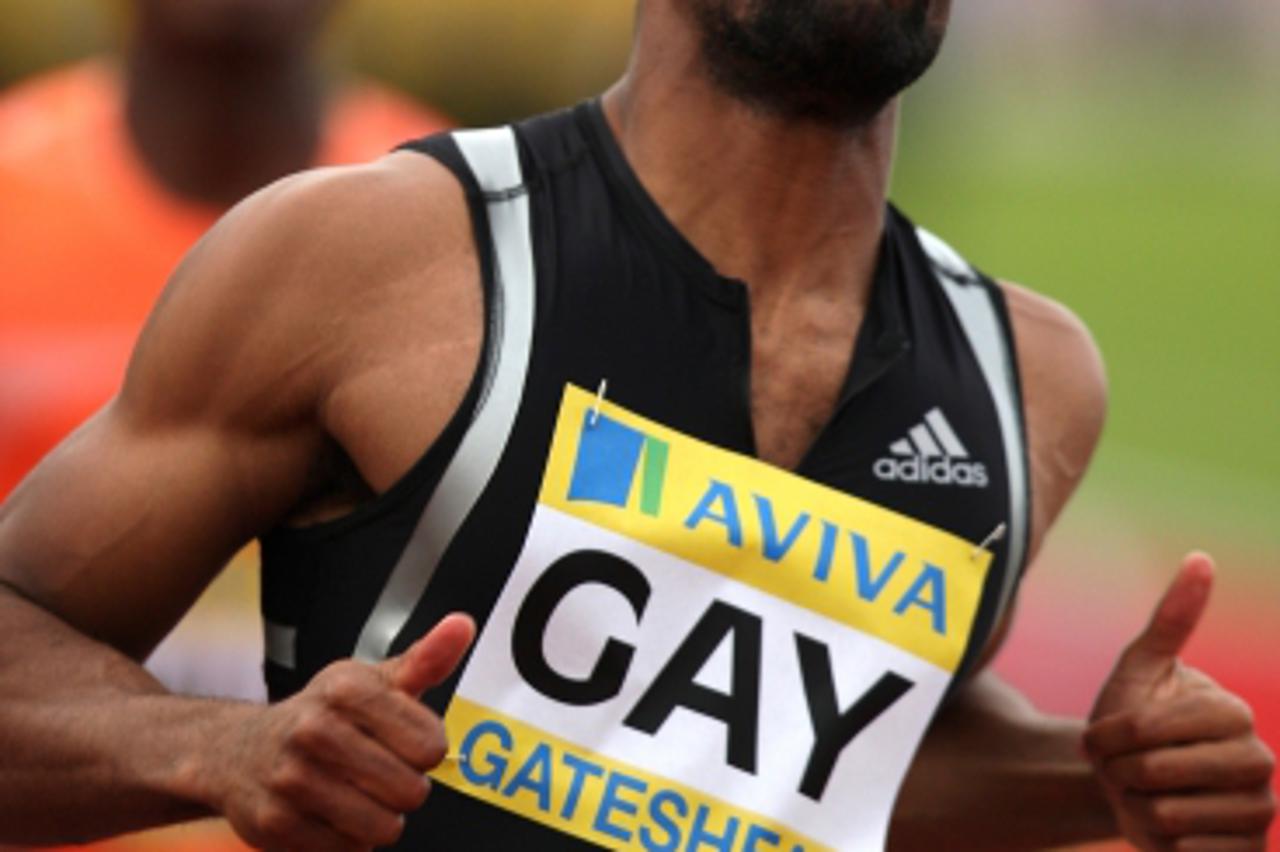 'The USA\'s Tyson Gay wins the men\'s 100m event Photo: Press Association/Pixsell'