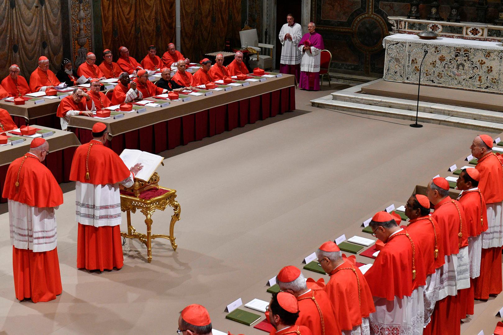 Cardinals pray in the Sistine Chapel, ahead of the conclave to elect the next pope at the Vatican, May 7, 2025. Vatican Media/Handout via REUTERS    THIS IMAGE HAS BEEN SUPPLIED BY A THIRD PARTY Photo: VATICAN MEDIA/REUTERS