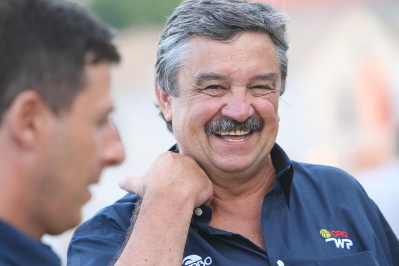 \'21.08.2010., Korcula - Prijateljska vaterpolo utakmica A reprezentacije Hrvatska - Rusija. Smjesak na licu Ratka Rudica prije pocetka utakmice.  Photo: Ivo Cagalj/PIXSELL\'