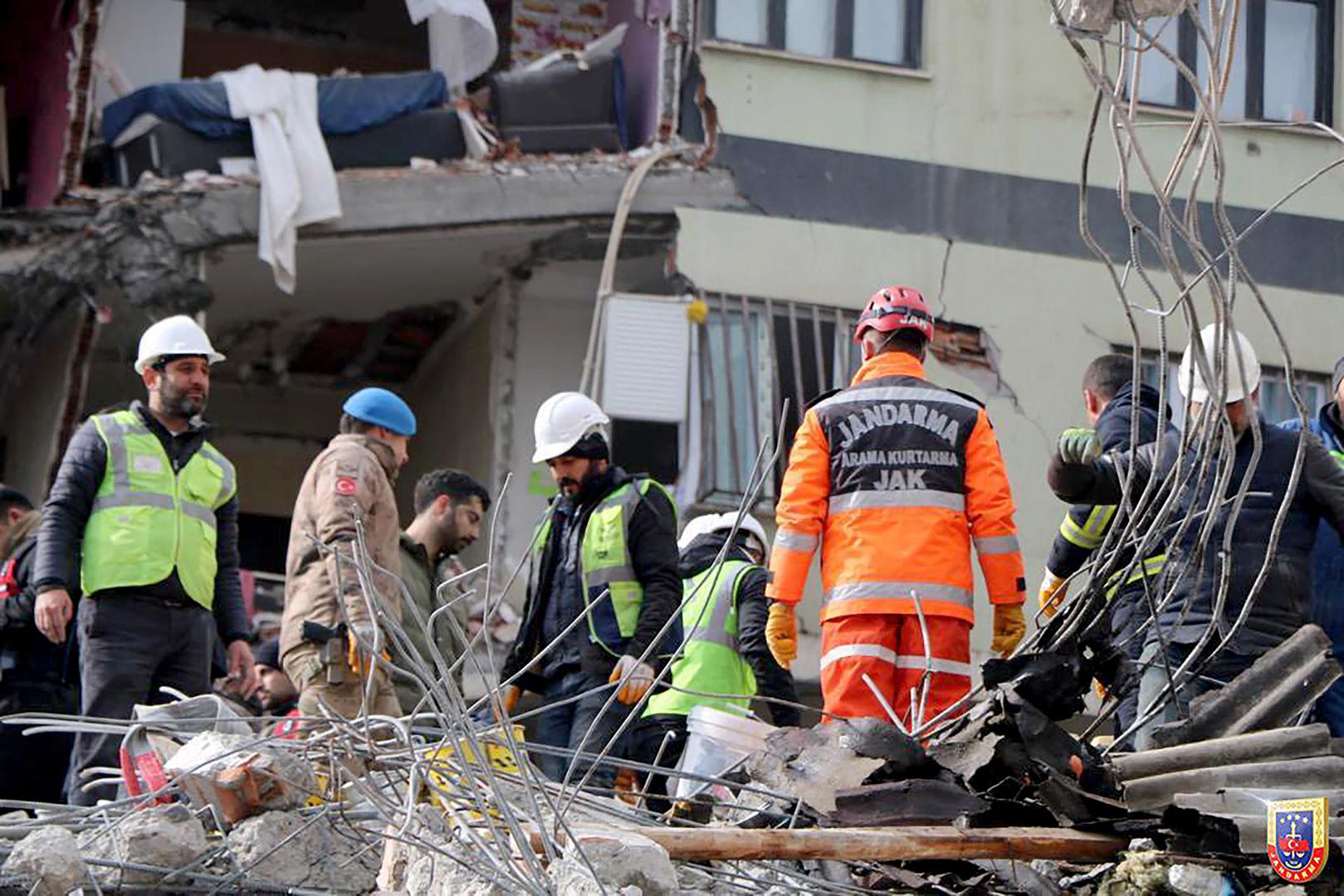 Search and rescue teams are working in the ruins of collapsed buildings in Hatay, south Turkey, February 7, 2023. A powerful earthquake has hit a wide area in south-eastern Turkey, near the Syrian border, killing more than 7000 people and trapping many others. Photo by Cem Bakirci/Depo Photos/ABACAPRESS.COM Photo: Depo Photos/ABACA/ABACA