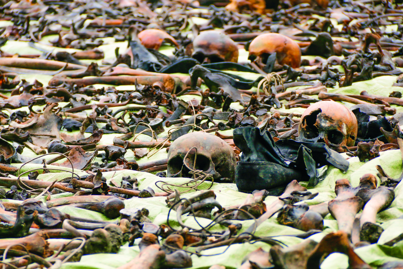 Košnica pri Celju – Grobišče 3. Dio pronađenih žica, cipela i posmrtnih ostataka, 2016.
