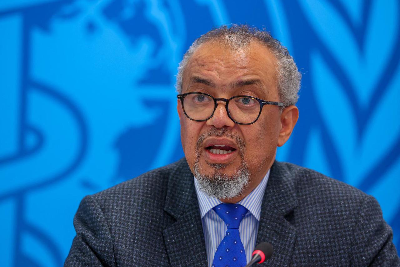 Director-General of the WHO Dr. Tedros attends an ACANU briefing in Geneva