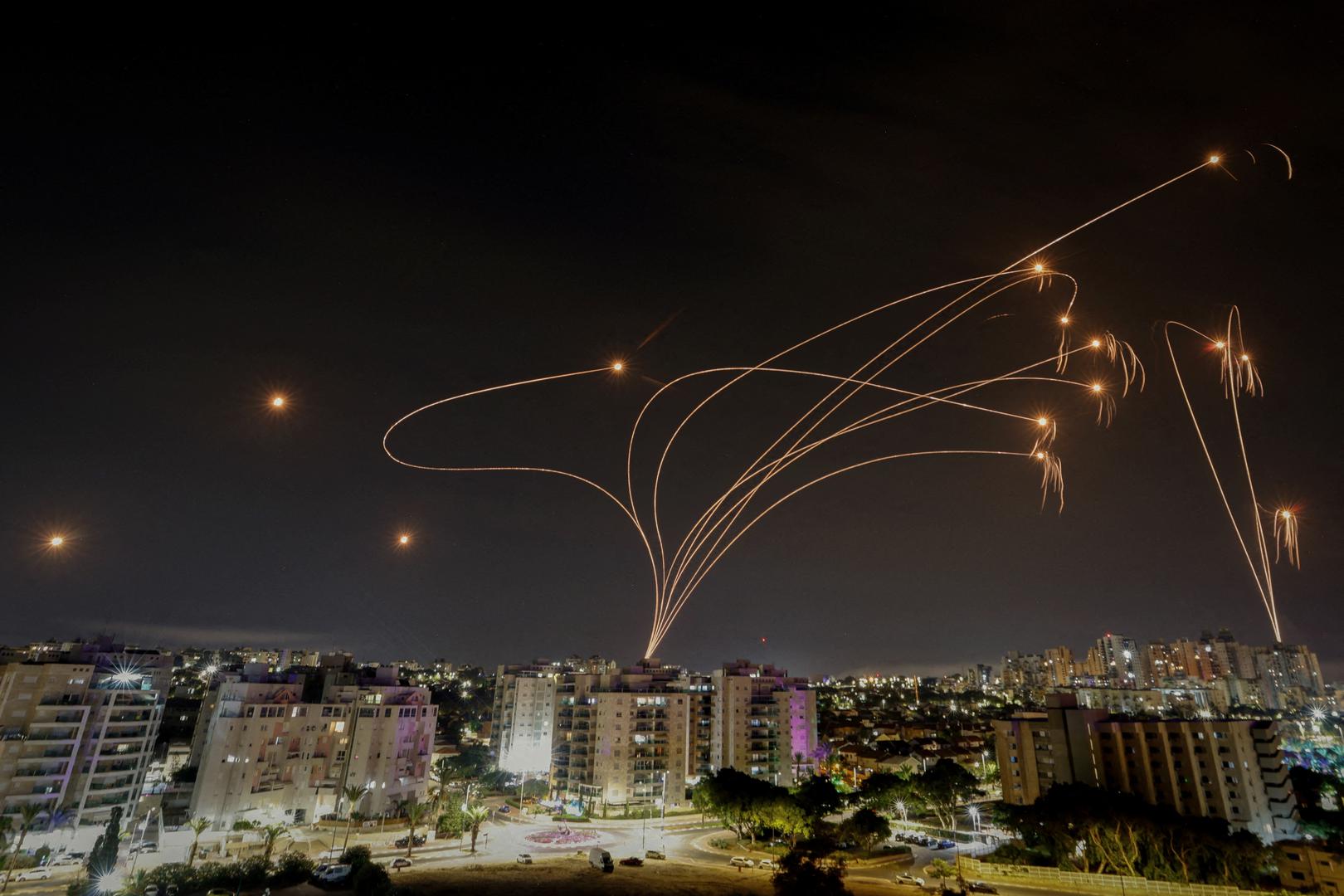 Israel's Iron Dome anti-missile system intercepts rockets launched from the Gaza Strip, as seen from the city of Ashkelon, Israel, October 9, 2023. REUTERS/Amir Cohen         TPX IMAGES OF THE DAY         SEARCH "YEAR-END GAZA" FOR THIS STORY. SEARCH "REUTERS YEAR-END" FOR ALL BEST OF 2023 PACKAGES. Photo: AMIR COHEN/REUTERS