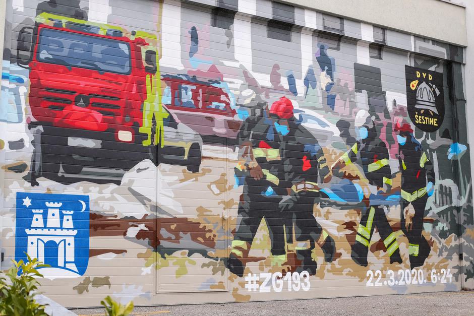 Zagreb: Mural posvećen vatrogascima napravljen je prema fotografiji Davora Kovačevića