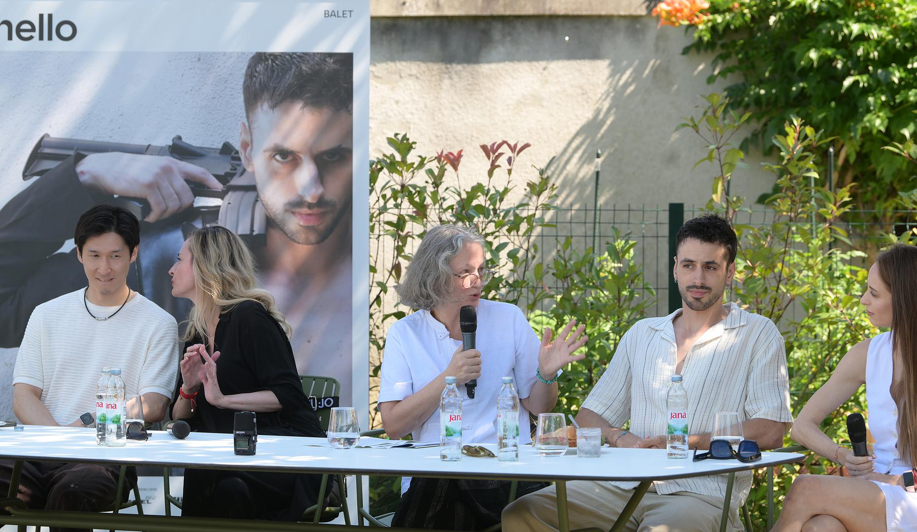 19.06.2026., Zagreb - Kazalisni dorucak posvecen nadolazecoj premijeri baleta "Othello". Na Kazalisnom dorucku s autoricom Valentinom Turcu razgovaralo se o njezinom uprizorenju "Othella", a o kreativnom procesu govorili su protagonisti Iva Vitic Gameiro, Guilherme Gameiro Alves  i Takuya Sumitomo.. Photo: Sandra Simunovic/PIXSELL