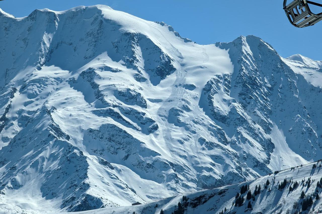 General view shows the aftermath of an avalanche near the Armancette glacier, in the French Alps