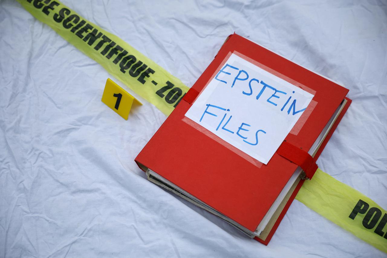 Protest outside the French Foreign Ministry in Paris over diplomat's Epstein ties