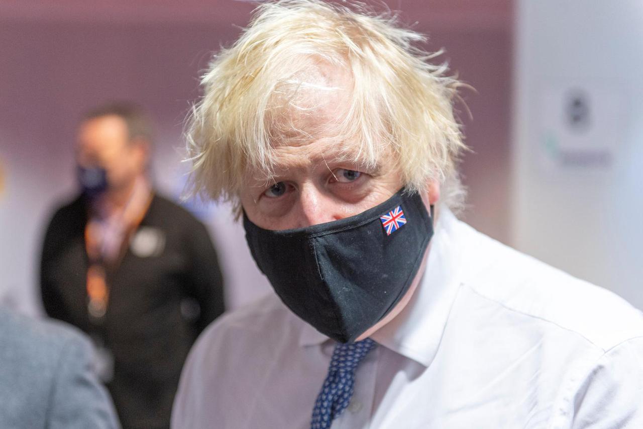 British Prime Minister Boris Johnson visits COVID-19 vaccination centre in Milton Keynes