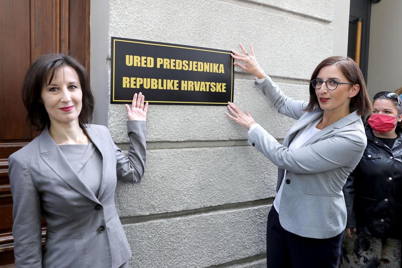 Orešković i Puljak postavile ploču Ureda predsjednika na prostor "Kluba Dragana Kovačevića"