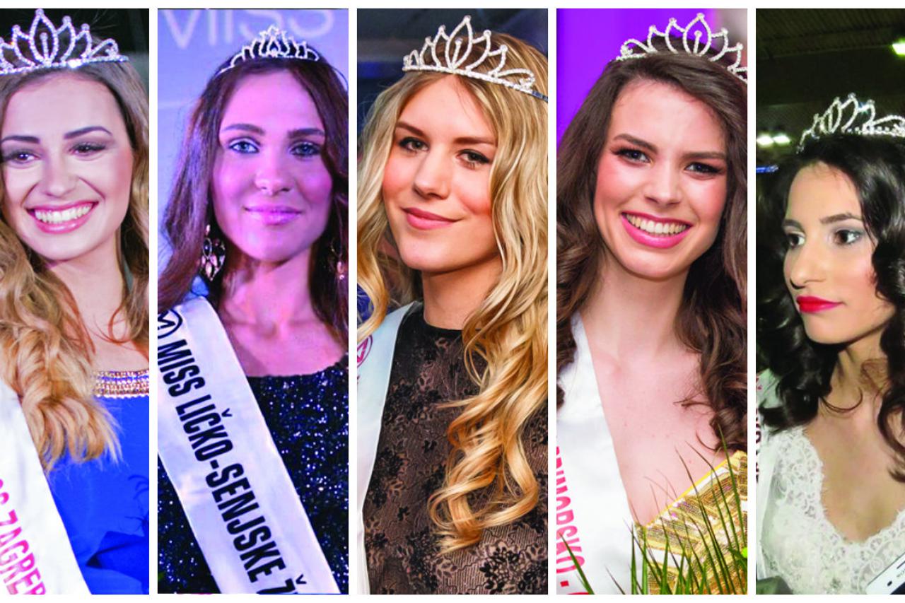 Kolaž pet finalistica izbora za Miss Hrvatske