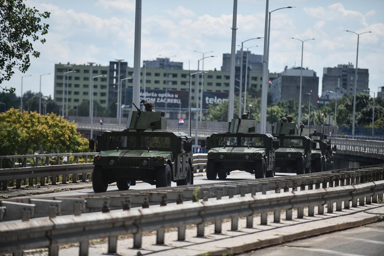 31.07.2025., Zagreb - Izlazak vozila mehaniziranog i motoriziranog postroja mimohoda iz vojarne "1. gardijske brigade Tigrovi - Croatia". 