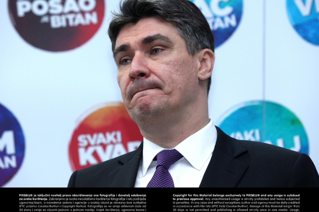 '03.06.2013., Zagreb - Predsjednik SDP-a Zoran Milanovic na konferenciji za novinare osvrnuo se na rezultate lokanih izbora.  Photo: Patrik Macek/PIXSELL'