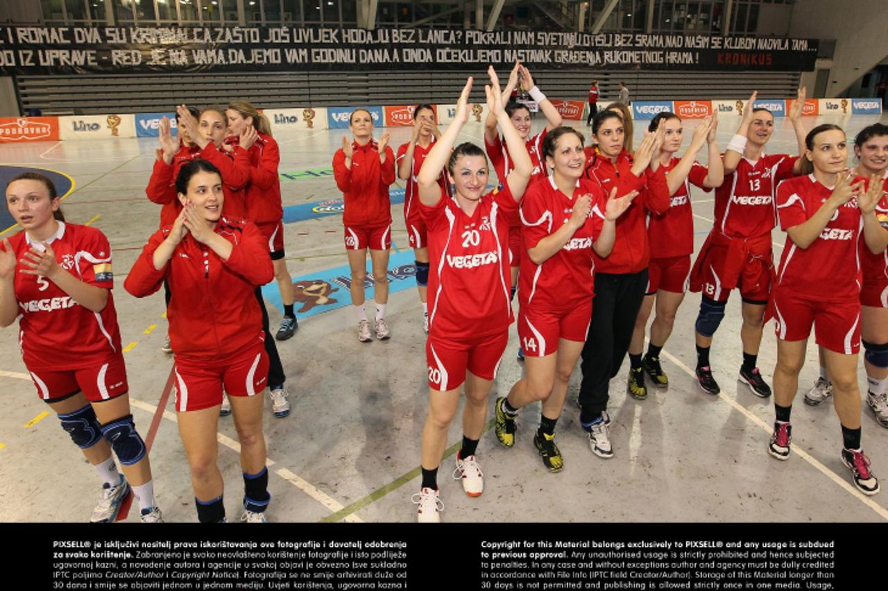 '03.05.2013., Sportska dvorana gimnazije Fran Galovic, Koprivnica - Posljednje kolo Hrvatske rukometne lige, utakmica izmedju RK Podravka Vegete i RK Zeline koju su domace igracice uvjerljivo dobile i