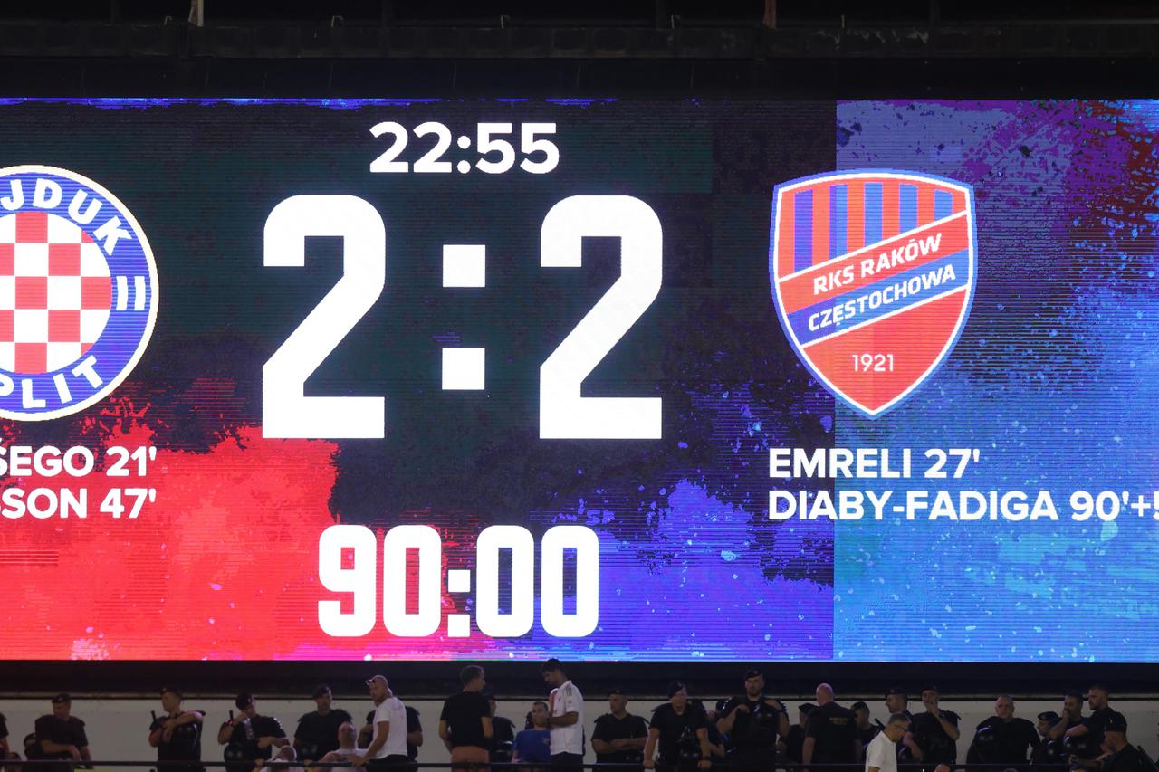 Prva utakmica Hajduka i Rakova u play-offu za ulazak u UEFA Konferencijsku ligu