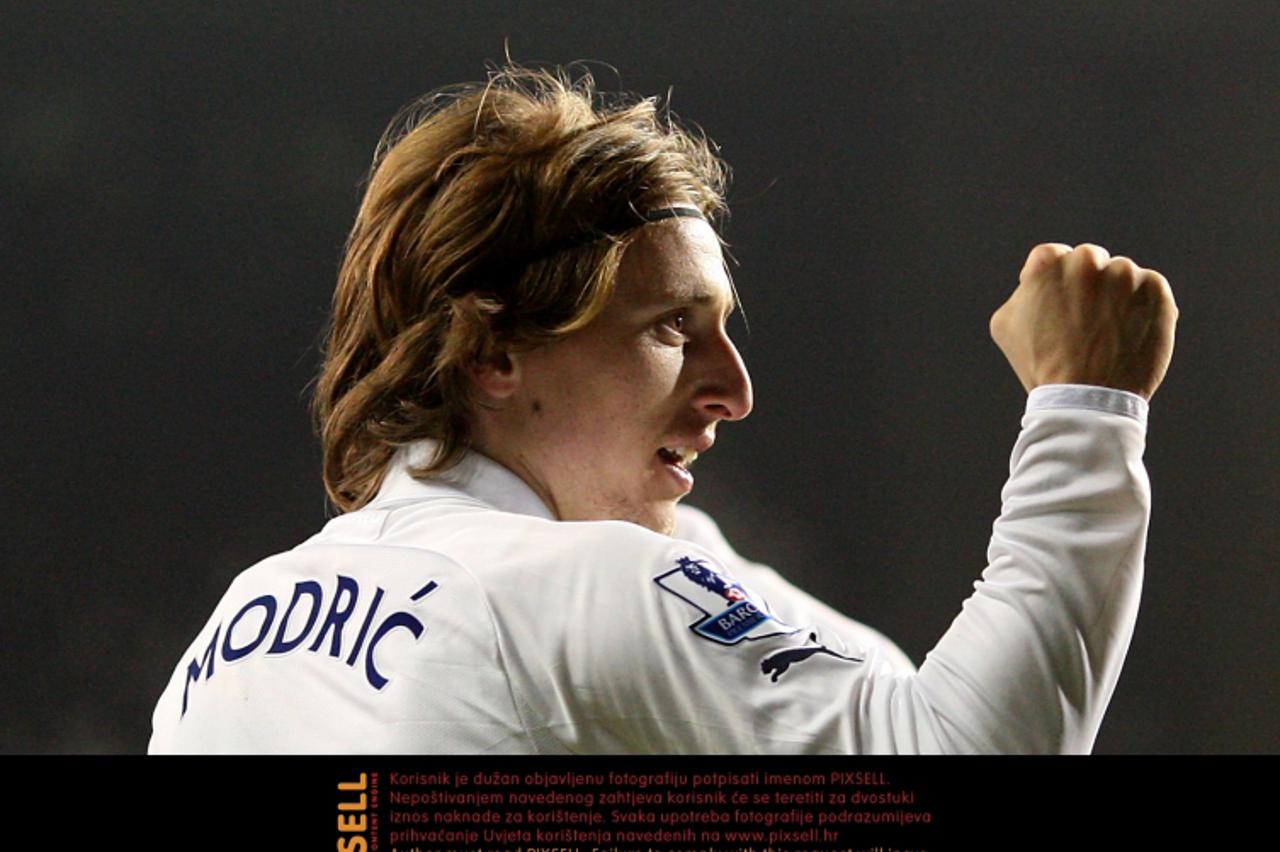 'Tottenham Hotspur\'s Luka Modric celebrates scoring his sides\' second goal  Photo: Press Association/Pixsell'