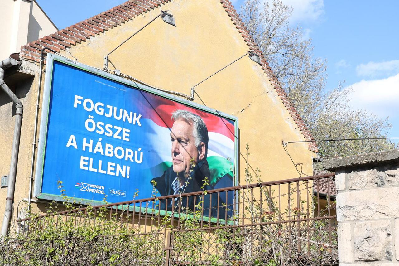 An election poster of Hungarian Prime Minister Viktor Orban, in Budapest