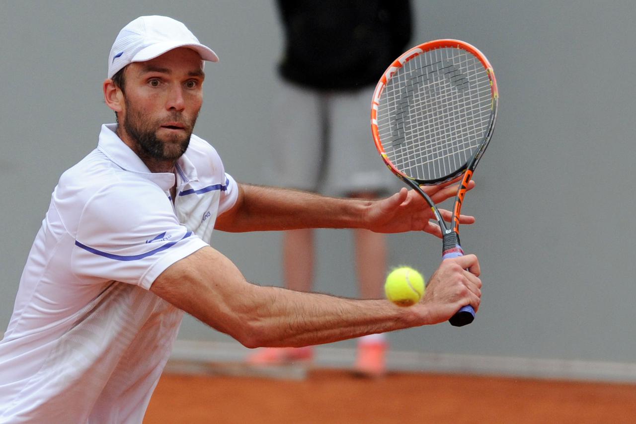 Croatia's Ivo Karlovic in action against Czechia's Vesely during the ATP tour at the Rochusclub in Duesseldorf, Germany, 23 May 2014. Photo: Caroline Seidel/dpa/DPA/PIXSELL