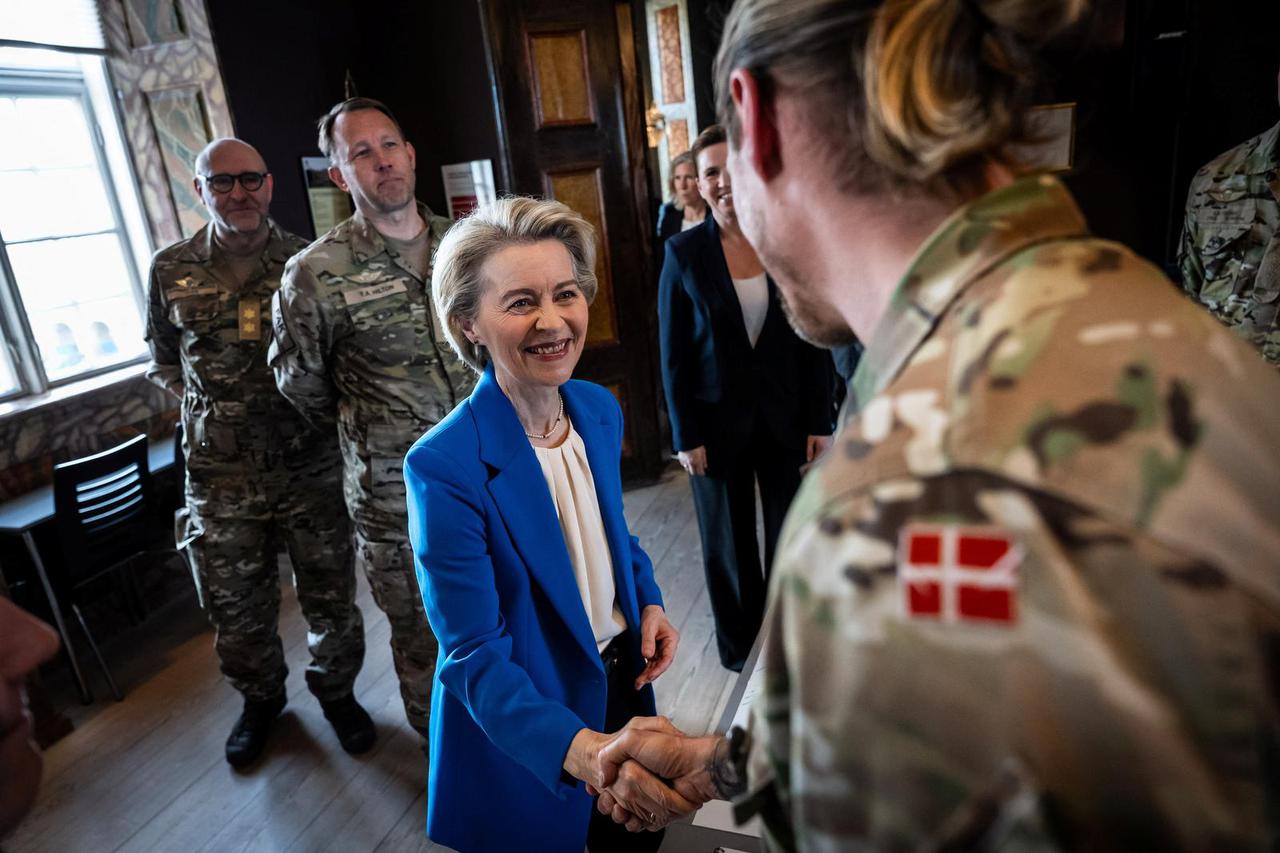 Danish Prime Minister Mette Frederiksen and President of the European Commission Ursula von der Leyen visit the Army Officers' School, in Copenhagen