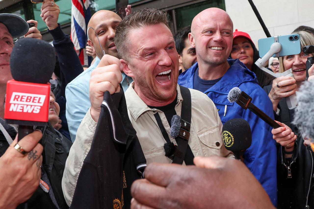 Anti-immigration activist Stephen Yaxley-Lennon at Westminster Magistrates' Court, in London