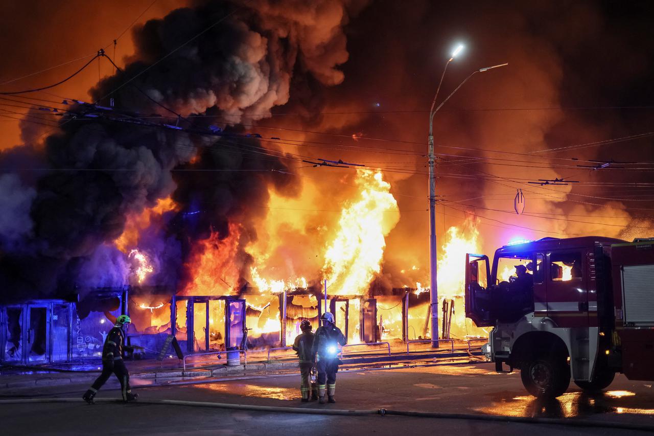 Russian missile strike in Kyiv