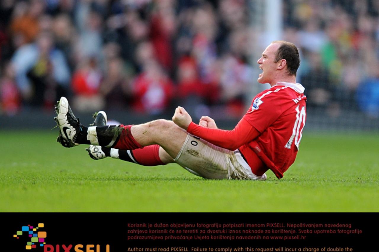 'Manchester United\'s Wayne Rooney celebrates after the final whistle. Photo: Press Association/Pixsell'