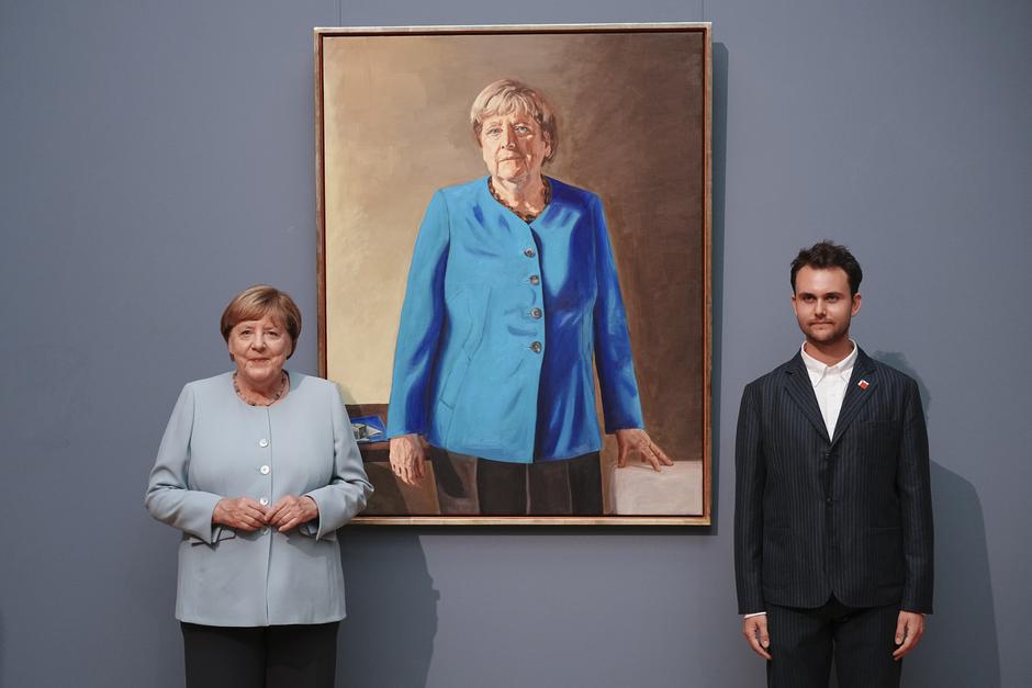 Angela Merkel i umjetnik Jérémie Queyras