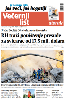 Večernji list naslovnica