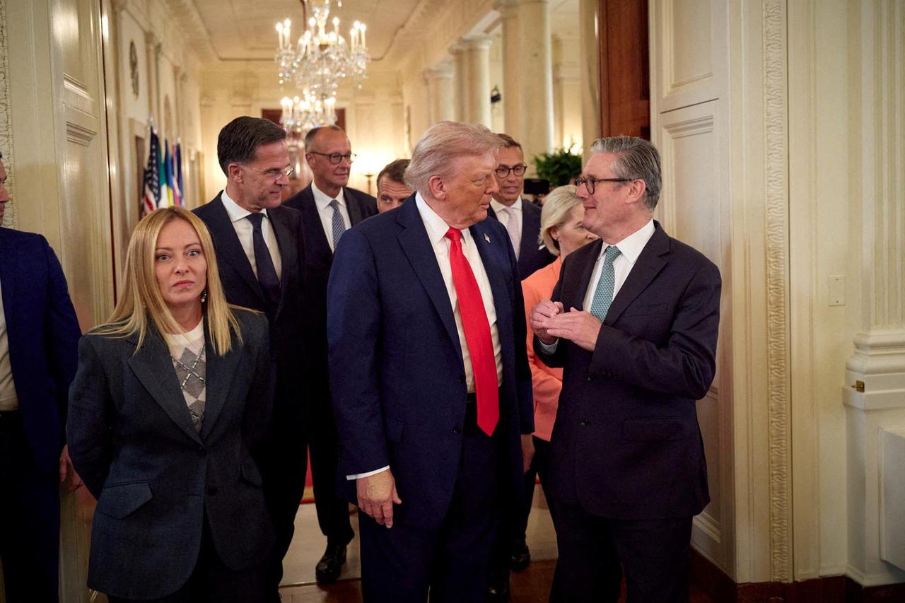 FILE PHOTO: U.S. President Trump meets with Ukrainian President Zelenskiy and European leaders, in Washington, D.C.