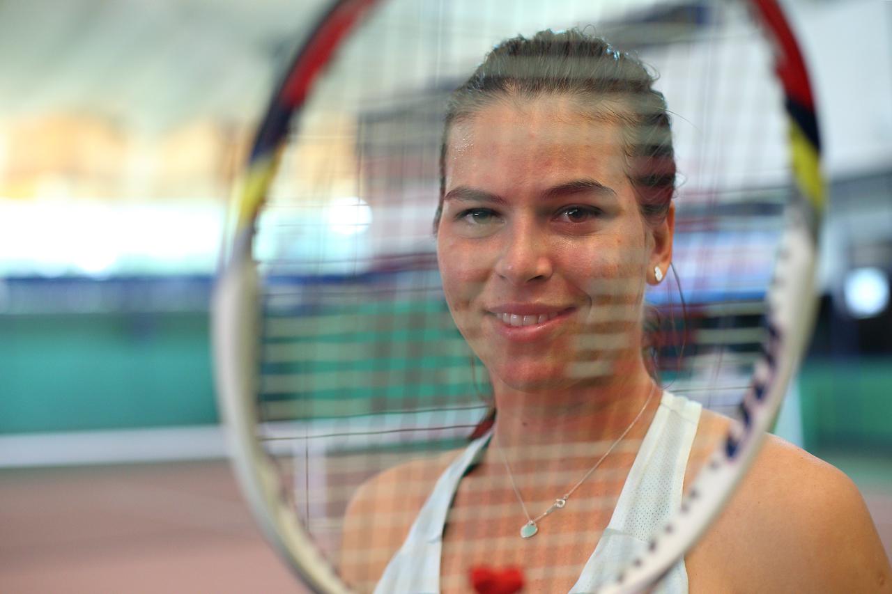 05.06.2013., Zagreb - Tenisacica Ajla Tomljanovic na treningu na Alplan teniskim terenima na Zagrebackom velesajmu. Photo: Davor Puklavec/PIXSELL