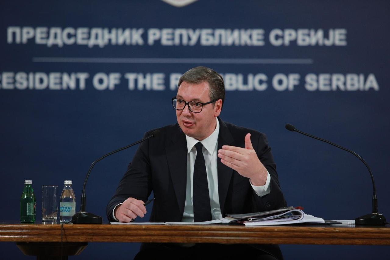 Press conference of Aleksandar Vucic, president of Republic of Serbia.Konferencija za medije Aleksandra Vucica, predsednika Republike Srbije.