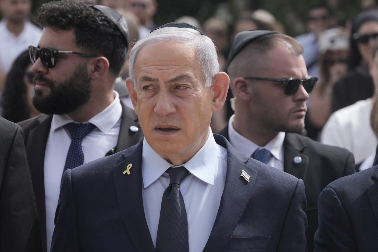Israeli Prime Minister Benjamin Netanyahu attends a ceremony marking the annual Holocaust Remembrance Day