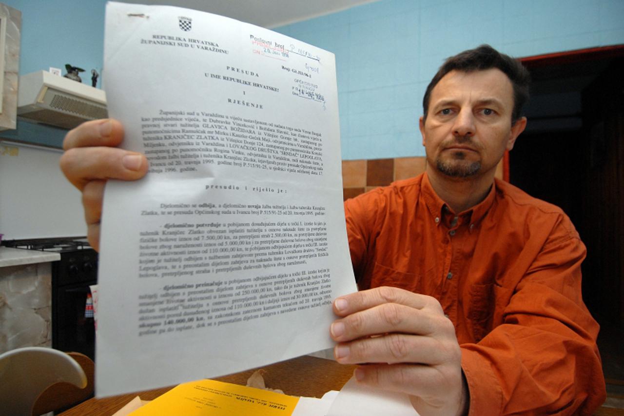 \'10.01.2011., Kelemen, Bozidar Glavica postao je sto postotni invalid prije 22 godine kad ga je nastrijelio lovac. Do danas nije dobio ni kune odstete Photo: Marko Jurinec/PIXSELL\'