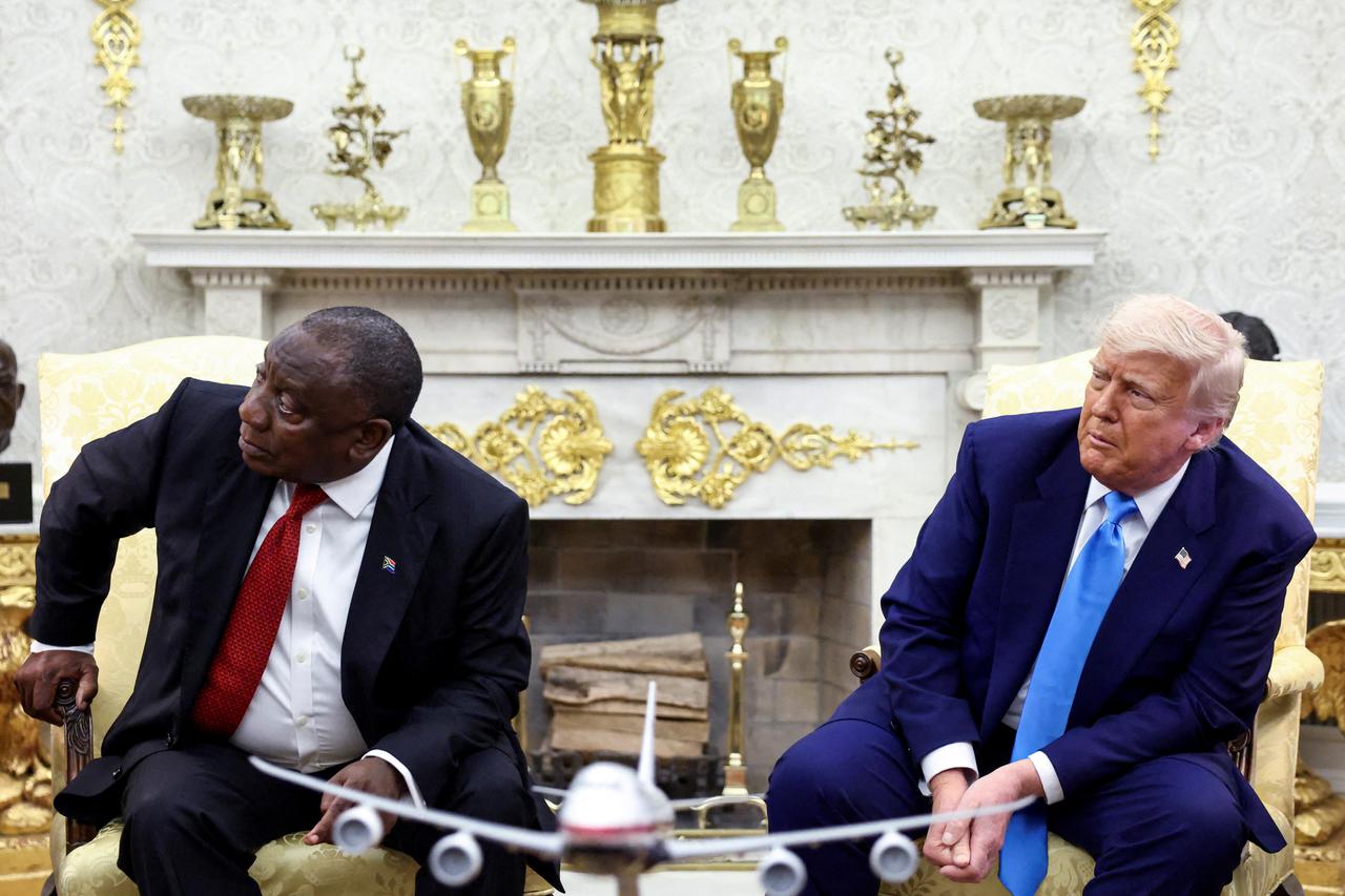 FILE PHOTO: U.S. President Donald Trump meets South African President Cyril Ramaphosa at the White house