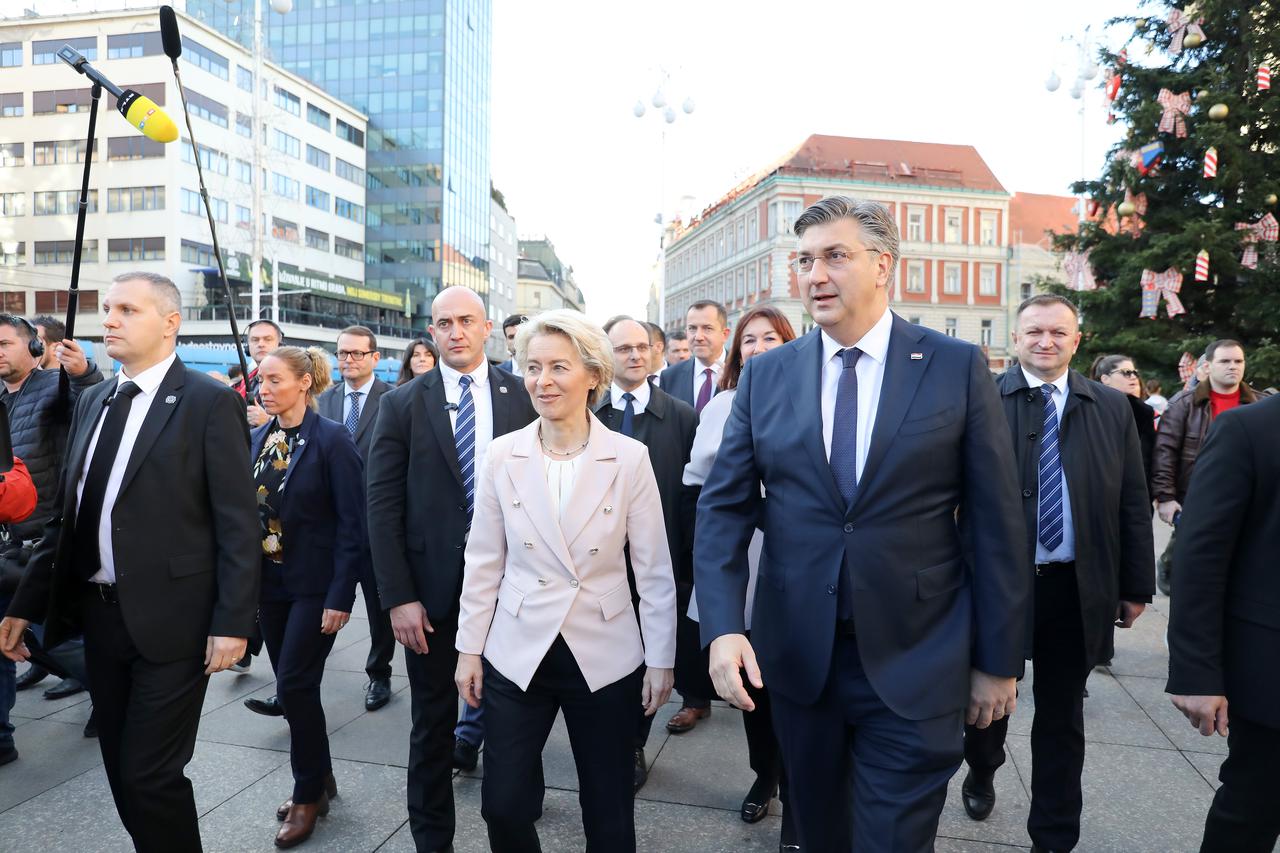 Zagreb: Andrej Plenković i Ursula von der Leyen prošetali po centru grada