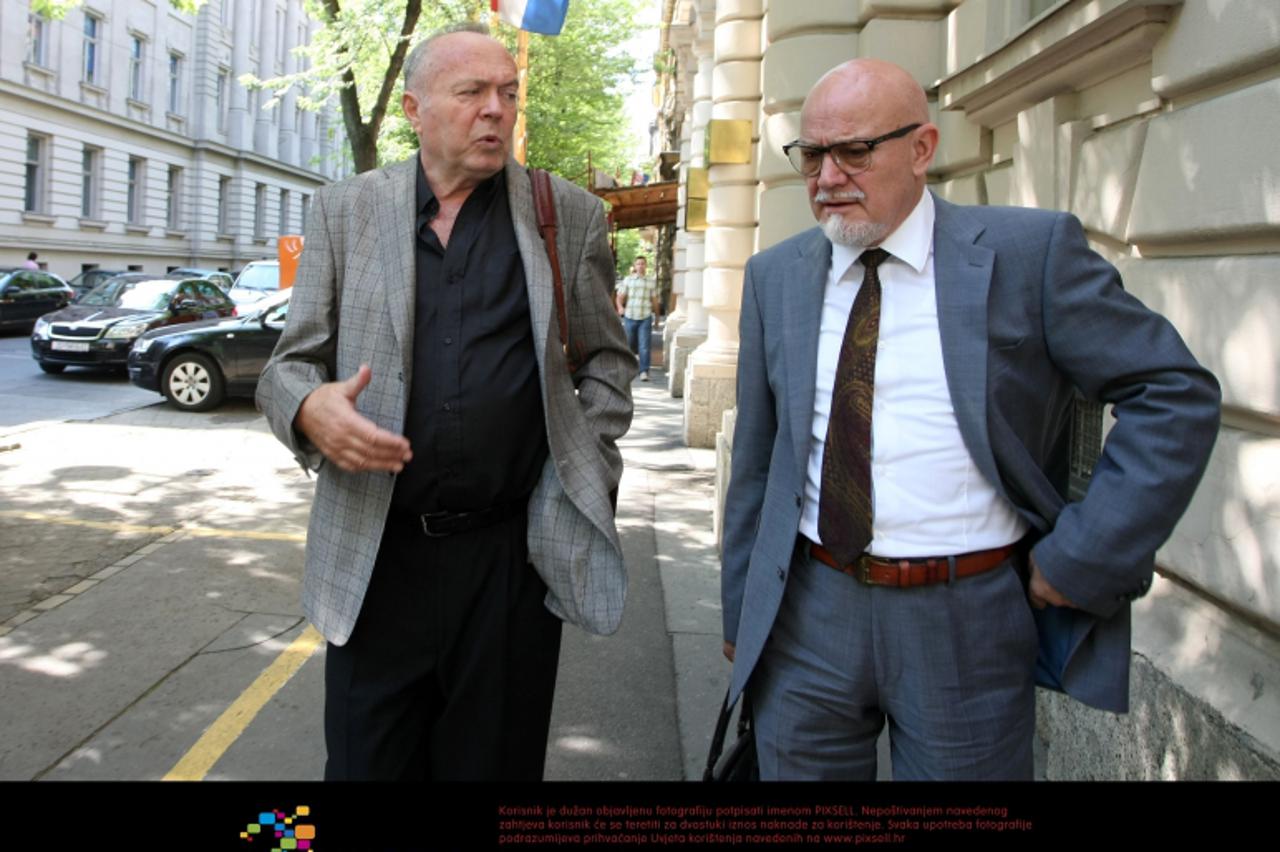 '31.05.2012., Zagreb - Drago Rubala s odvjetnikom Brankom Sericem izlazi iz zgrade USKOK-a u Gajevoj ulici. Photo: Petar Glebov/PIXSELL'