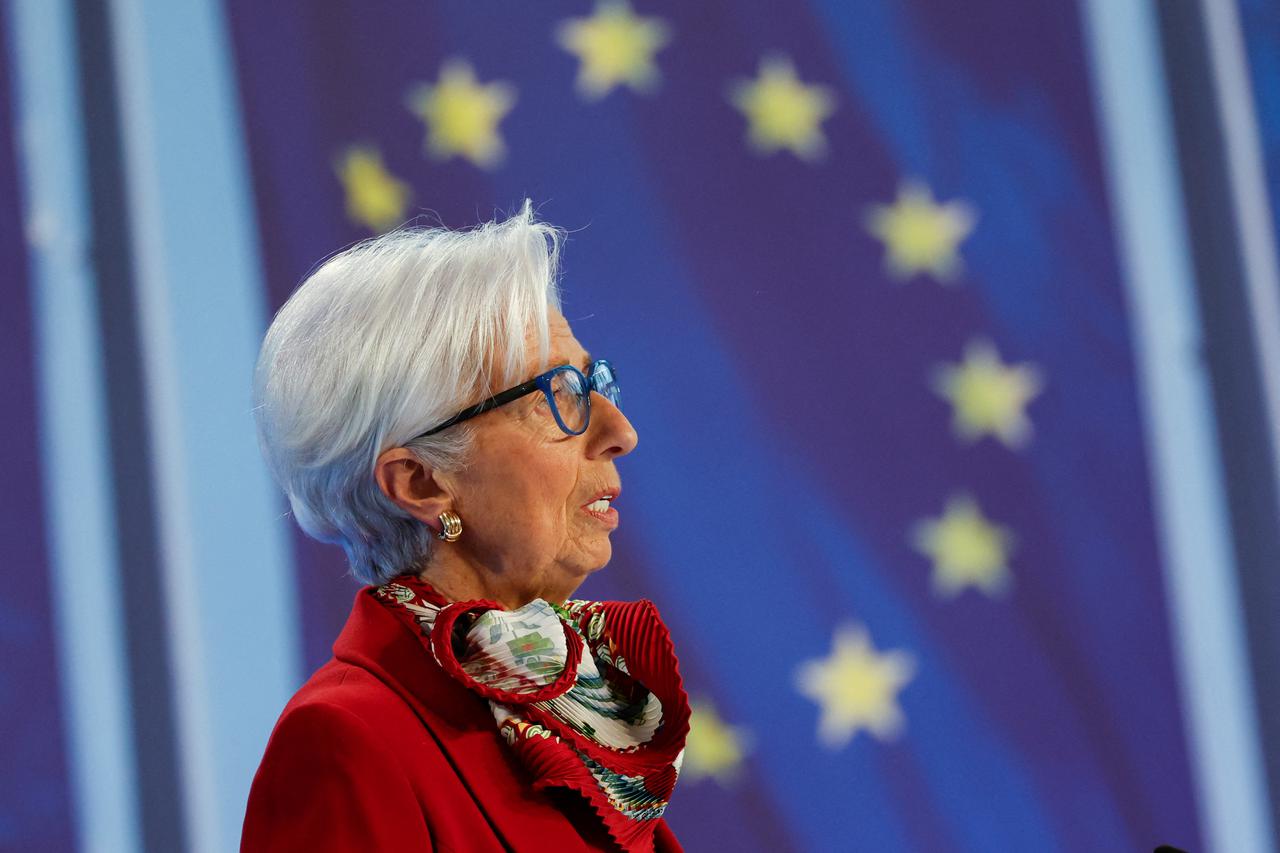 ECB President Lagarde attends a news conference following the ECB's monetary policy meeting in Frankfurt