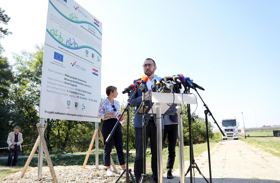 Zagreb: Tomašević označio početak radova na izgradnji Pilot projekta Greenway - državna biciklistička ruta br.2